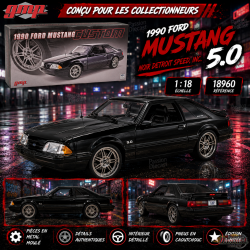 1990 Ford Mustang 5.0 en Noir Detroit Speed, Inc. - 1/18 - GMP - 18960 Passion Diecast 