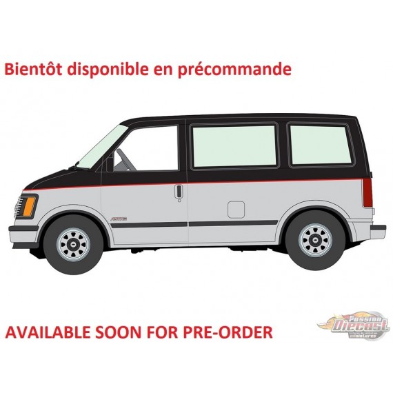 Chevrolet Astro Van 1985 noir argenté rouge - Auto World Premium - 2026 Release 4B - Auto World - 1/64 - AW64572 B E
