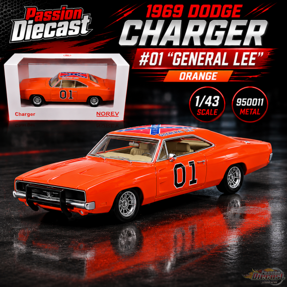 1969 Dodge Charger 01 "General Lee" Orange  Norev 1/43  950011