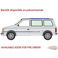 Plymouth Voyager Turbo 1990 gris cimetière et bleu - 2026 Premium Release 5B - Auto World - 1/64 - AW64582 B F