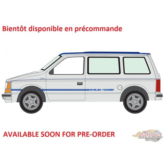 Plymouth Voyager Turbo 1990 gris cimetière et bleu - 2026 Premium Release 5B - Auto World - 1/64 - AW64582 B F
