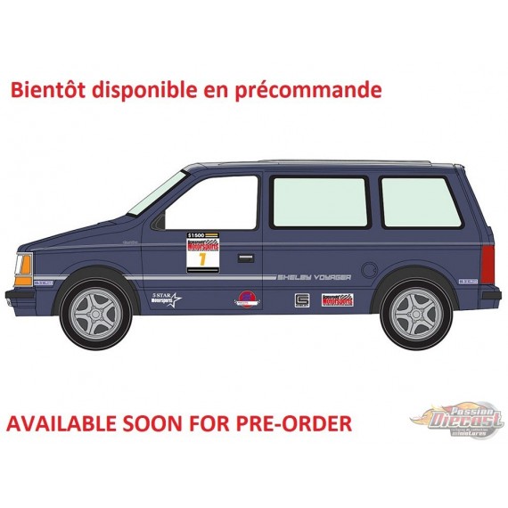 Plymouth Voyager Turbo 1990 Bleu crépuscule et argent - 2026 Premium Release 5B - Auto World - 1/64 - AW64582 A F
