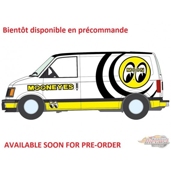 1990 GMC Safari Cargo Van White W/ Mooneyes Graphics - 2026 Premium Release 5B - Auto World - 1/64 - AW64582 B E