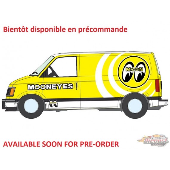 Fourgonnette GMC Safari Jaune 1990 graphismes Mooneyes - 2026 Premium Release 5A - Auto World - 1/64 - AW64582 A E