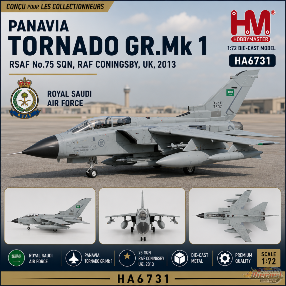 Panavia Tornado GR.Mk 1 / RSAF No.75 Sqn, no. 7507, RAF Coningsby, UK, 2013 / Hobby Master 1:72 HA6731