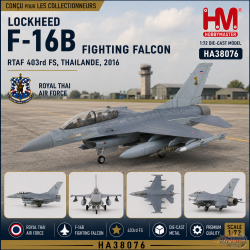 Lockheed F-16B Fighting Falcon / RTAF 403rd FS, Thailande, + feuille décalque / HM 1:72  HA38076