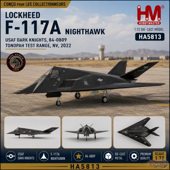 Lockheed F-117A Nighthawk / USAF Dark Knights, no. 84-0809, Tonopah Test Range, NV, 2022 / Hobby Master 1:72 HA5813