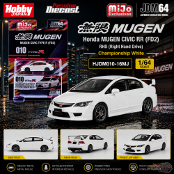 Honda Mugen Civic RR (FD2) - Championship White - Hobby Japan - 1:64 - HJDM010-16MJ Passion Diecast