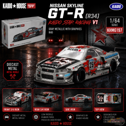 NISSAN SKYLINE GT-R (R34) KAIDO STAR RACING V1 - Mini GT & Kaido★House 1/64 - KHMG197 Passion Diecast