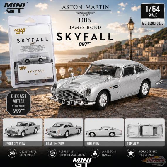 Aston Martin DB5 James Bond Skyfall - English Packaging - Mini GT - 1:64 - MGT00913-007E Passion Diecast