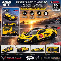Chevrolet Corvette Z06 GT3.R Motorsports 2025 IMSA Daytona 24 Hrs - Mini GT - 1:64 - MGT01168 Passion Diecast