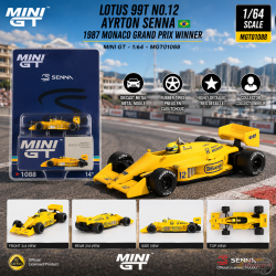 Lotus 99T No.12 Ayrton Senna 1987 Monaco Grand Prix Winner - Mini GT - 1:64 - MGT01088-BL