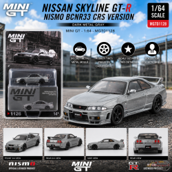 NISSAN Skyline GT-R Dark Metal Gray (NISMO BCNR33 CRS Version) - Mini GT - 1:64 - MGT01128 Passion Diecast