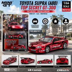 Toyota Supra (A80) Top Secret GT-300 Top Secret - Red Chrome - Mini GT - 1:64 - MGT01132 Passion Diecast