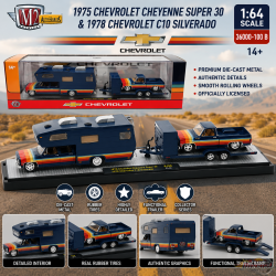 1975 Chevrolet Cheyenne Super 30 & 1978 Chevrolet C10 Silverado - M2 1/64 - 36000-100 B Psssion Diecast