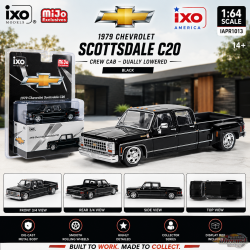1979 Chevrolet Scottsdale C20 Crew Cab - Dually Lowered - Black - Mijo Exclusif - IXO Models - 1:64 - IAPR1013