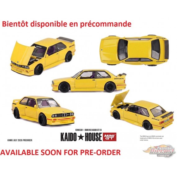 BMW M3 Kaido GT V3 ADVAN - Jaune - Mini GT & Kaido★House 1/64 - KHMG301 Passion Diecast