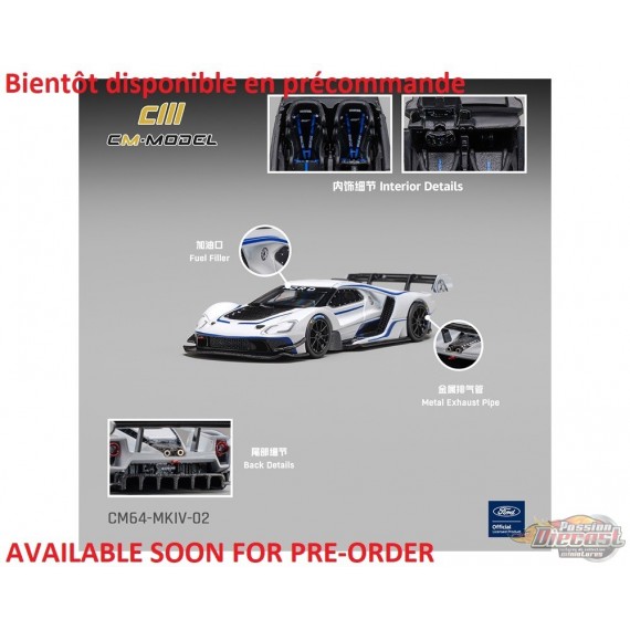 Ford GT Mk IV - Blanc givré et bleu nacré Sonic J-1 - CM Model - 1:64 - CM64-MKIV-02 Passion Diecast