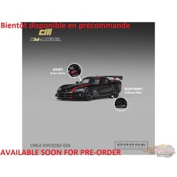 (Preorder) Dodge Viper ARC (ZBI) -DODGE Black with Viper Red Racing Stripes - CM Model - 1:64 - CM64-VIPERZBII-02A