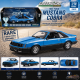 Ford Mustang Cobra T-Top 1981 - Bleu moyen avec graphismes de capot Cobra bleu et bande - Greenlight 1/18 - 13679