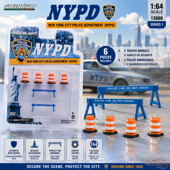 NYPD Road Accessory Pack Series 1  -  Greenlight 1/64 - 13068