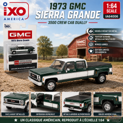 GMC Sierra Grande 3500 Crew Cab Dually - Green White - IXO Models - 1:64 - IA64006