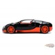 2011 Bugatti Veyron Black with Orange Accents and Orange Interior - Hyper-Spec - Jada 1/24 - 37642