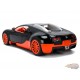 2011 Bugatti Veyron Black with Orange Accents and Orange Interior - Hyper-Spec - Jada 1/24 - 37642