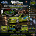 Brians Mitsubishi Lancer Evolution VII Green Color Brush Finish - Fast & Furious 25 Years - Jada 1/24 - 37874