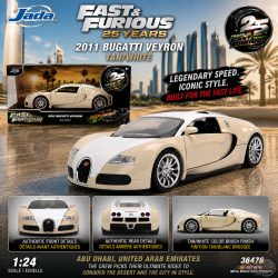 2011 Bugatti Veyron - Tan/White - Fast & Furious 25 Years - Jada 1/24 - 36476