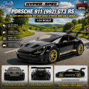 Porsche 911 (992) GT3 RS Black with Carbon Top and Hood Stripes and Gold Wheels - Hyper-Spec - Jada 1/24 - 37810