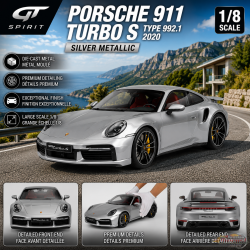Porsche 911 Turbo S Type 992.1 2020 Silver Metallic - 1/8 - GT SPIRIT - GTS801801 Passion Diecast