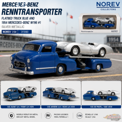 Mercedes Benz Renntransporter + Mercedes Benz W196 1954   Norev 1/64  311000