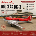 (Free shipping) Avianca Douglas DC-3  / HK-122 / JP60 Models / 1:200 / JP60-AV-DC-HK122