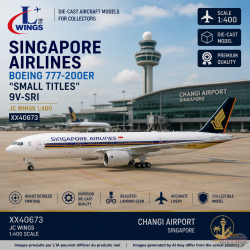 Singapore Airlines Boeing 777-200ER "Small Titles" / 9V-SRI / JC Wings / 1:400 / XX40673