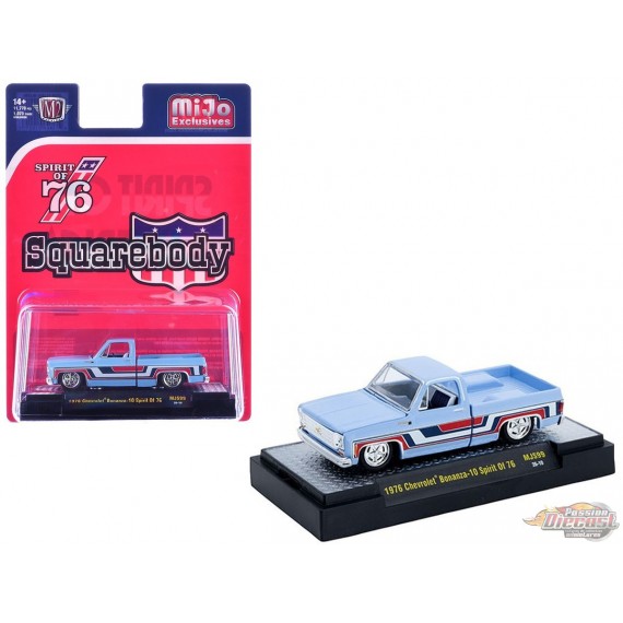 1976 Chevrolet Silverado Bonanza-10 SPIRIT OF 76 Squarebody USA - Bleu - M2 Machine - 1:64 - 31500-MJS99