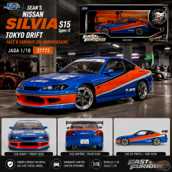 Sean's Nissan Silvia S15 Spec-s Tokyo Drift Fast & Furious 25e anniversary - Jada - 1/18 - 37771