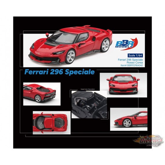 Ferrari 296 Speciale - Rosso Corsa Red - BBR Models - 1:64 - BBRFER64042 Passion Diecast