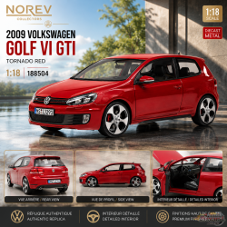 2009 Volkswagen Golf VI GTI Tornado Red - Norev - 1:18 - 188504 - Passion Diecast