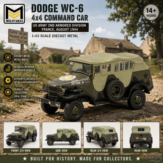 (Web only) Dodge WC 6 4x4 Command Car / US Army 2nd Armored Div, France, Août 1944 / AFV 1:43 24219-44