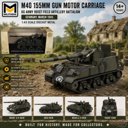 (Web only) M40 155mm Gun Motor / US Army 991st Field Artillery Btn, Germany, 1945 / Militaria 1:43 24220-45