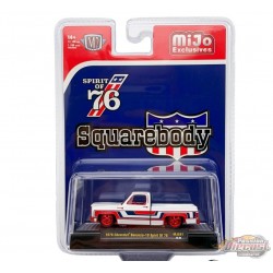 CHASE CAR 1976 Chevrolet Silverado Bonanza-10 SPIRIT OF 76 Squarebody USA - Blanc - M2 Machine - 1:64 - 31500-MJS97GR