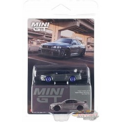 CHASE CAR Nissan Skyline GT-R Gris Métal Foncé (Version NISMO BNR34 CRS) - Mini GT - 1:64 - MGT01160GR Passion Diecast