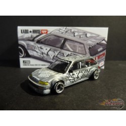 CHASE CAR Honda Civic (EF) Kaido Manga V1 - Mini GT & Kaido★House 1/64 - KHMG260GR Passion Diecast