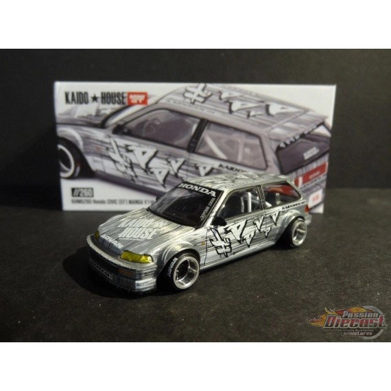 CHASE CAR Honda Civic (EF) Kaido Manga V1 - Mini GT & Kaido★House 1/64 - KHMG260GR Passion Diecast
