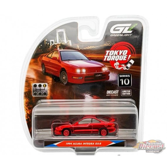 CHASE CAR 1994 Acura Integra GS-R in Milano Red - Mexican Military - Tokyo Torque Series 10 - 1/64 Greenlight - 235110 EGR