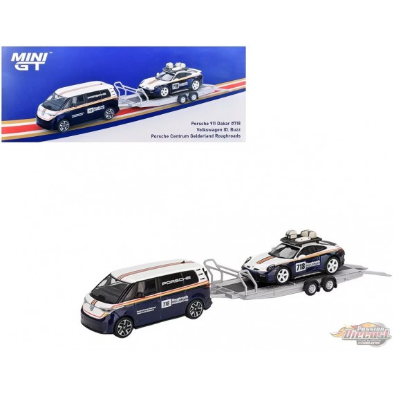 Porsche 911 Dakar / Volkswagen ID. Buzz Porsche Centrum Gelderland Roughroads Ensemble - Mini GT - 1:64 - MGTS0019