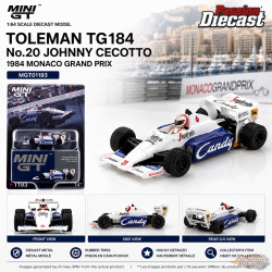 Toleman TG184 No.20 Johnny Cecotto 1984 Monaco Grand Prix - Mini GT - 1:64 - MGT01193 Passion Diecast