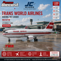 Trans World Airlines - TWA Boeing 767-200ER / N610TW / JC Wings / 1:400 / XX40494
