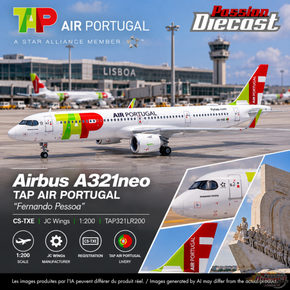 TAP Air Portugal Airbus A321NEO / CS-TXE / JC Wings / 1:200 / TAP321LR200